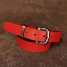 Kožený opasek - Klasik červený