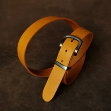Kožený opasek - Klasik žlutý