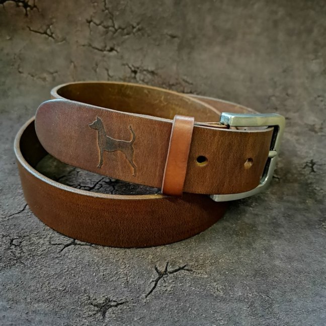 Kožený opasek - Luxusní s nerezovou přezkou