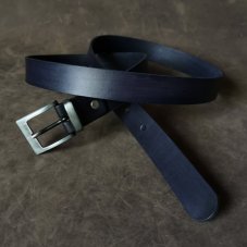 Kožený opasek - Klasik námořnická modrá