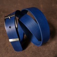 Kožený opasek- Pure  modrý