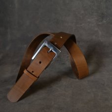 Opasek středně hnědý s nerez přezkou