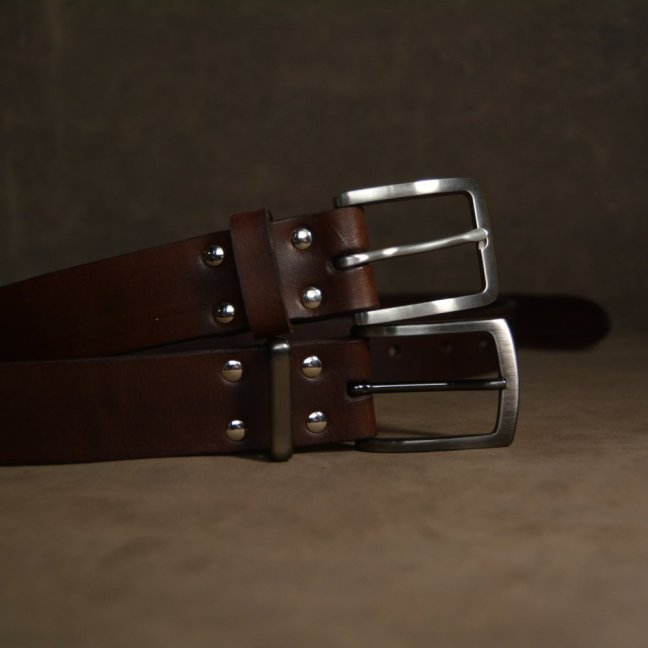 Kožený opasek - Klasik  tmavě hnědý