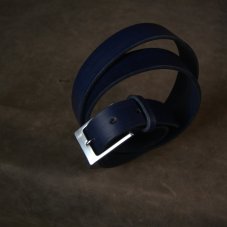 Opasek nepravidelně inkoustově modrý s nerez přezkou