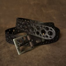 Kožený opasek - Dots  černý