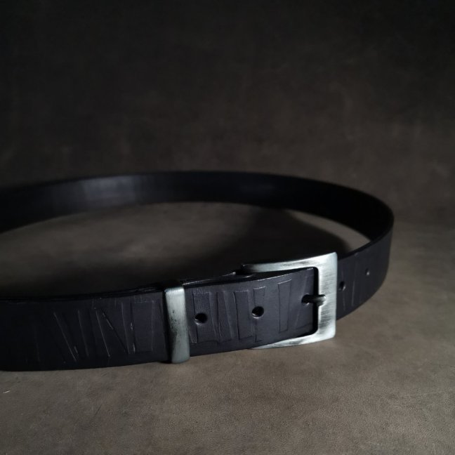 Kožený opasek - Geometry černý