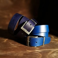 Kožený opasek - Klasik tmavě modrý
