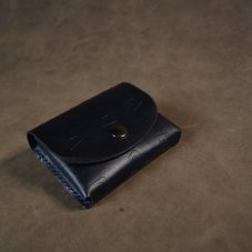 Pouzdro na karty, minipeněženka na druk- tmavě modré geometry