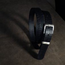 Kožený opasek - Geometry černý