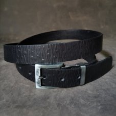 Kožený opasek - Relief černý