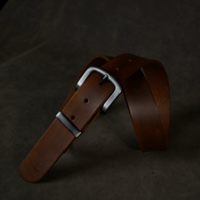 Kožený opasek - Klasik hnědý do cihlova