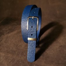 Kožený opasek - Relief světle modrý