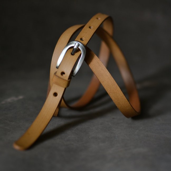 Kožený opasek - Klasik okrový