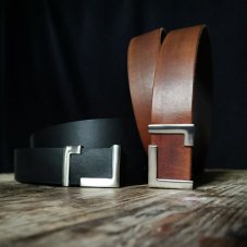 Kožený opasek - středně hnědá