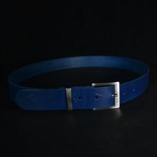 Kožený opasek - Geometry modrý