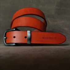 Kožený opasek - Klasik oranžový