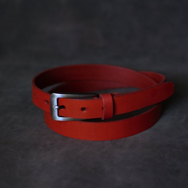 Kožený opasek - Klasik červený