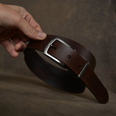 Kožený opasek - Klasik  tmavě hnědý