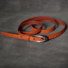 Kožený opasek - Relief oranžový