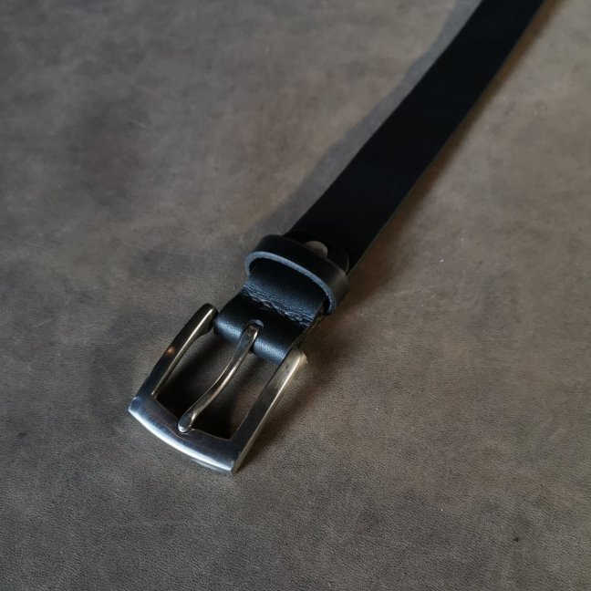 Opasek černý s nerez přezkou