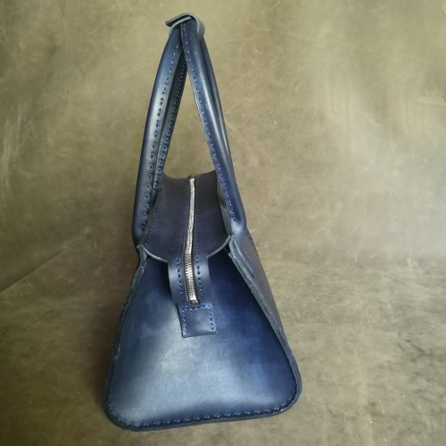 Dámská modrá luxusní, kufříková kabelka