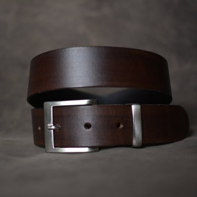 Kožený opasek - Klasik tmavě hnědý