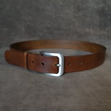 Opasek hnědý s nerez přezkou