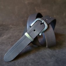 Kožený opasek - Lineal  holubí šedá