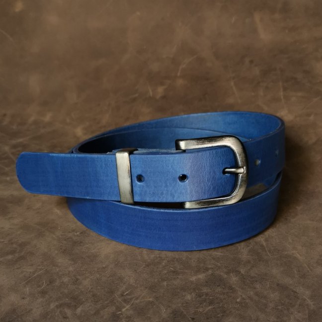 Kožený opasek - Klasik modrý
