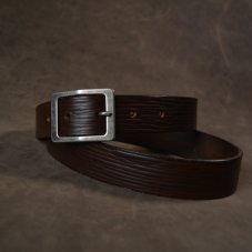 Kožený opasek - Relief hnědý