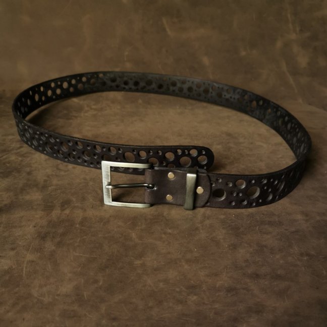 Kožený opasek - Dots  černý