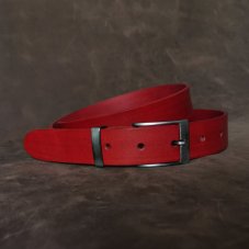 Kožený opasek - Klasik červený