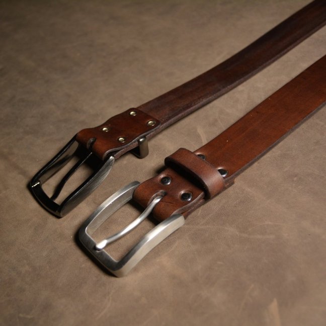 Kožený opasek - Klasik  tmavě hnědý