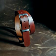 Kožený opasek - Klasik  středně hnědý