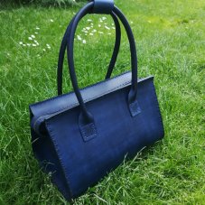 Dámská modrá luxusní, kufříková kabelka