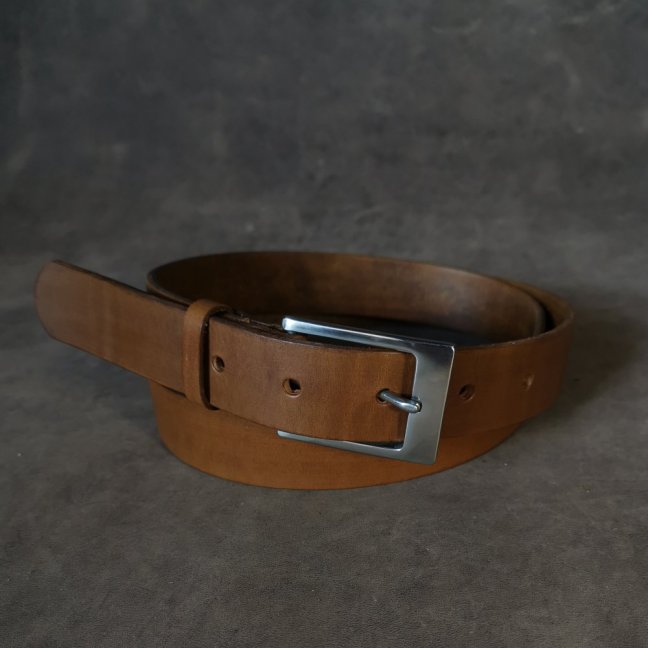 Opasek středně hnědý s nerez přezkou