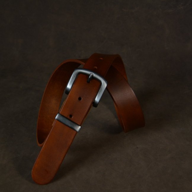 Kožený opasek - Klasik hnědý do cihlova