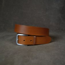 Opasek světle hnědý s nerez přezkou