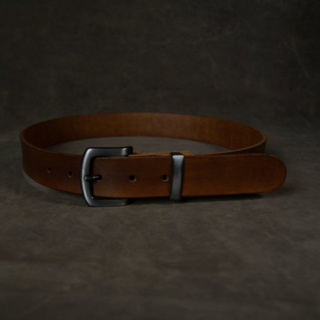 Kožený opasek - Klasik hnědý do cihlova