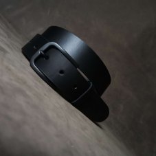 Kožený opasek - Klasik černý s černou přezkou