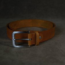 Opasek světle hnědý s nerez přezkou