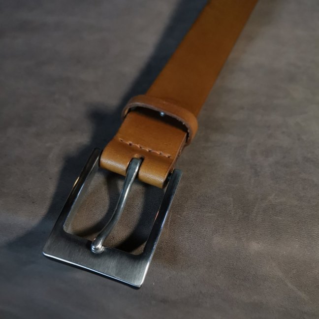 Opasek středně hnědý s nerez přezkou