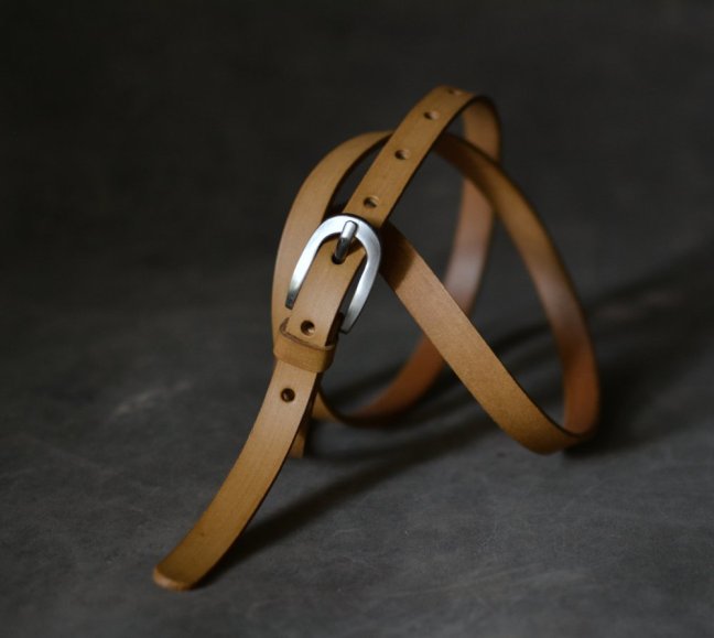 Kožený opasek - Klasik okrový