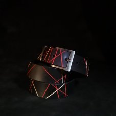 Kožený opasek  Grafic černý