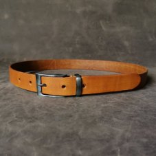 Kožený opasek - klasik okrový