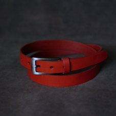 Kožený opasek - Klasik červený