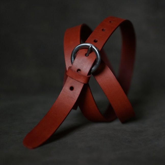 Kožený opasek - Klasik červený