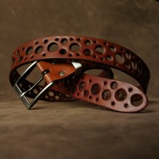 Kožený opasek - Dots   hnědý