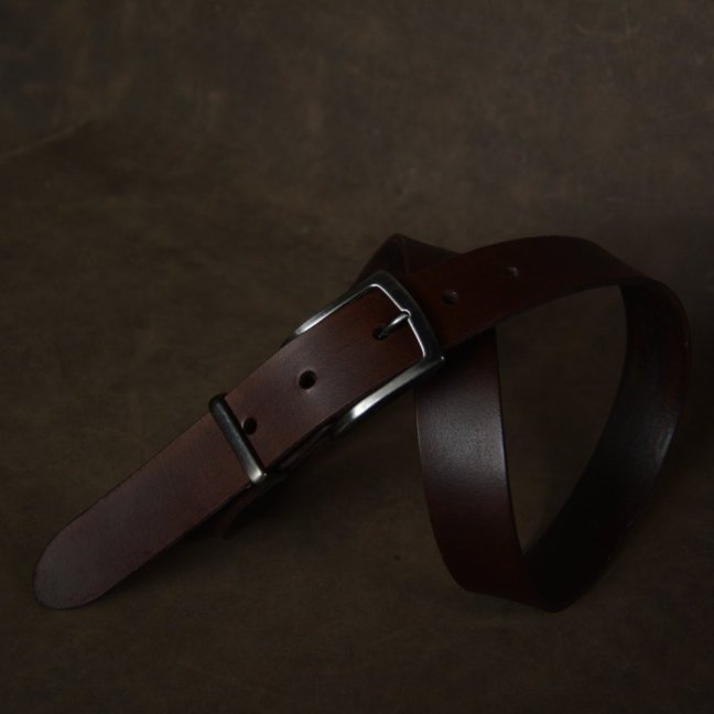 Kožený opasek - Klasik  tmavě hnědý