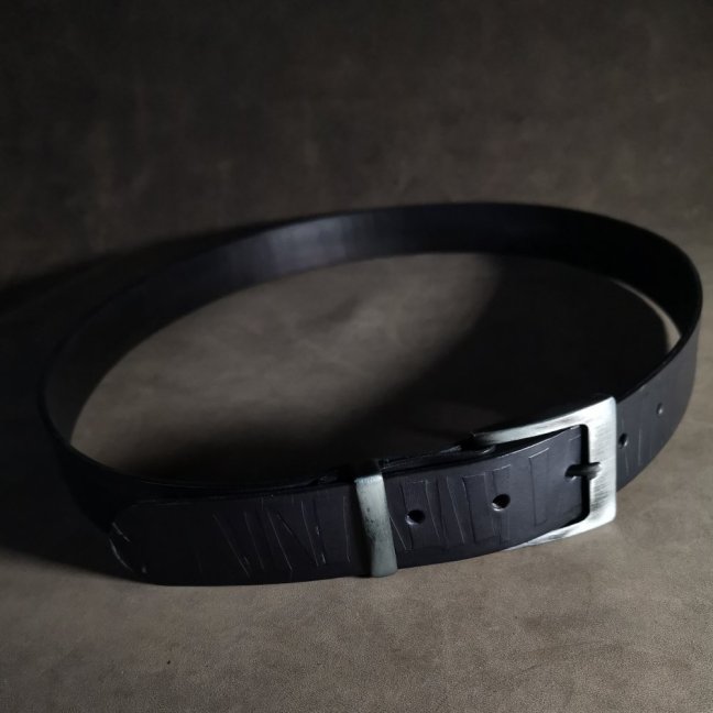 Kožený opasek - Geometry černý